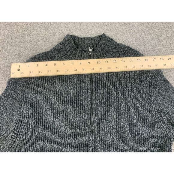 Converse Knit Sweater Women Small Gray Quarter Half Zip Long Sleeve One Star Rib - Picture 5 of 9